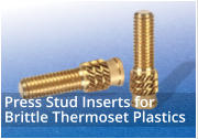 Post Moulded Press-In Stud Inserts for Brittle Thermoset Plastics
